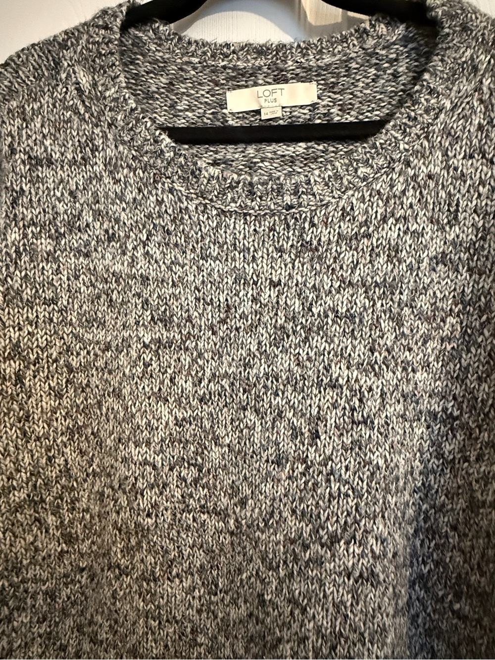LOFT Gray Marled Crewneck Sweater